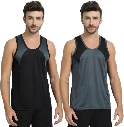Ftx Men Solid Pack Of 2 Vest (L)