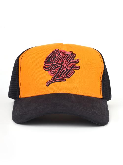 DROOP STAY LIT TRUCKER CAP ADJUSTABLE STRAP WITH PLASTIC SNAPBACK