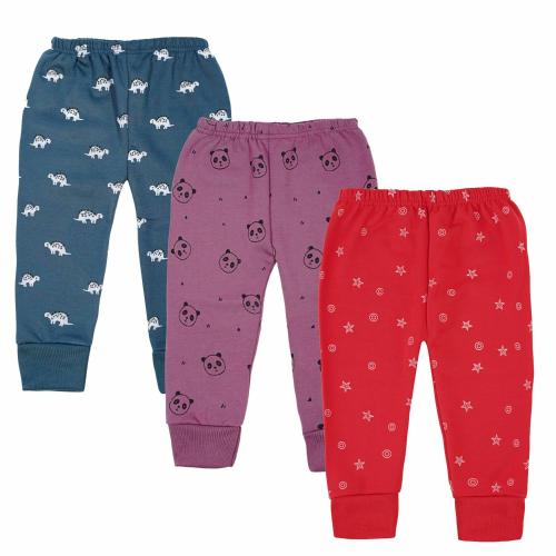 Only 4 Baby Unisex Kids Multicolor All Over Print Cotton Fleece Blend Pack Of 3 Pyjamas