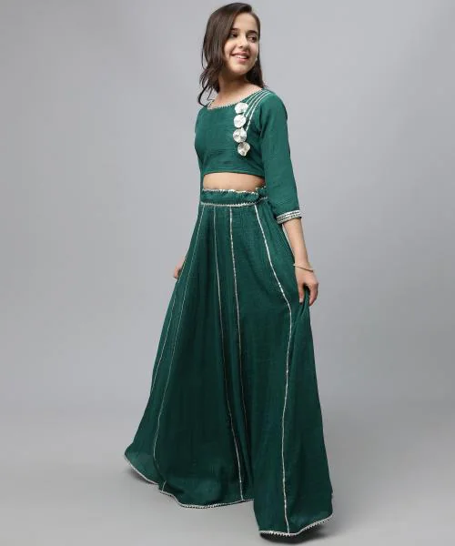 Bollylounge Girls Lehenga Choli Ethnic Wear Lehenga Choli Green