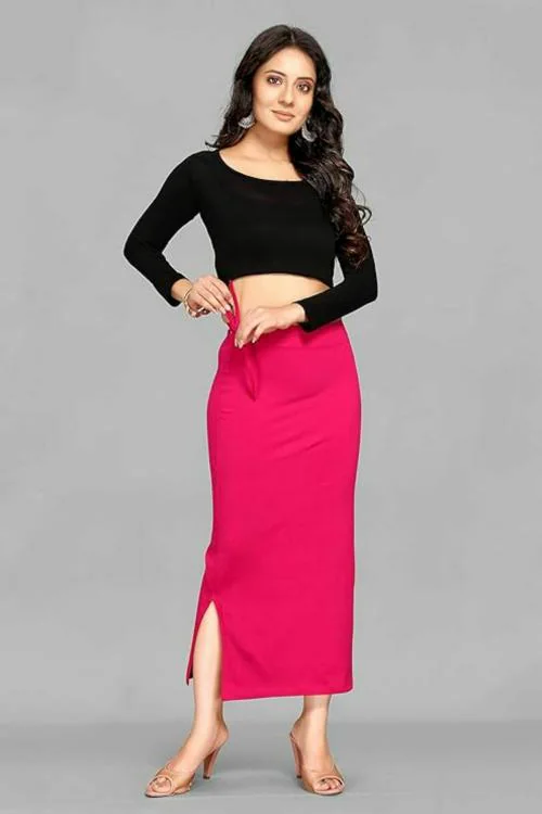 Buy HESOFY Saree Shapewear Petticoat Stretchable Thigh & Hip Shaper Saree Silhouette  Shapewear for Women-Rani Pink-M Online at Best Prices in India - JioMart.