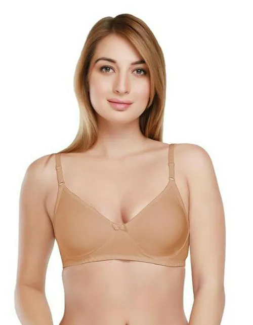 DAISY DEE Women's Cotton Non Padded Wirefree Full Coverage Bra - (Skin, 40B)