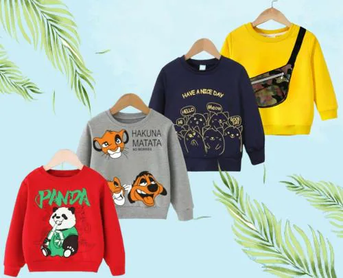 METRO STITCH Boys & Girls Full Sleeve Animal Printed 100% Pure & Premium Cotton Sweatshirt -Bag&Panda&Lion&Cat (9-12 Months) Multicolor (Pack of 4 Combo)
