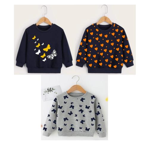 Mimmy Kids Boys and Girls Full Sleeve Printed Sweatshirt-Pack of 3 (3-4Y)