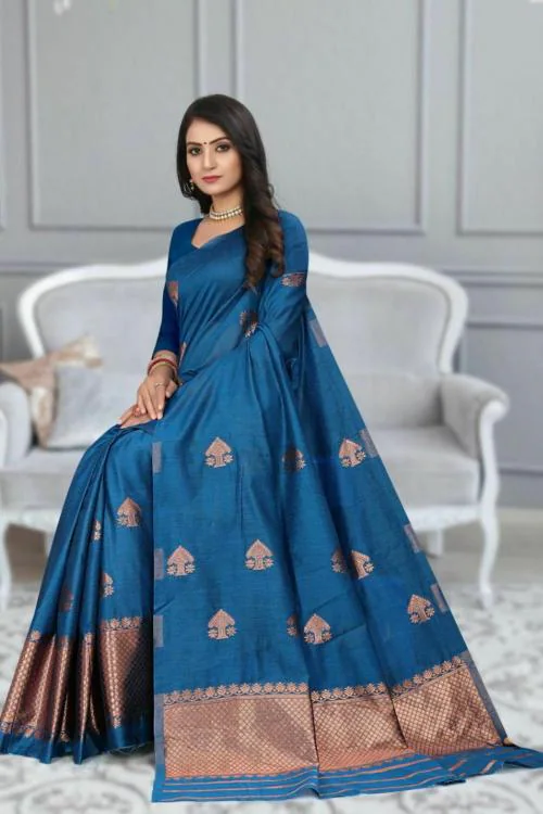 ROYALVISHWA Zari Woven Mekhela Chador Cotton Assamese saree