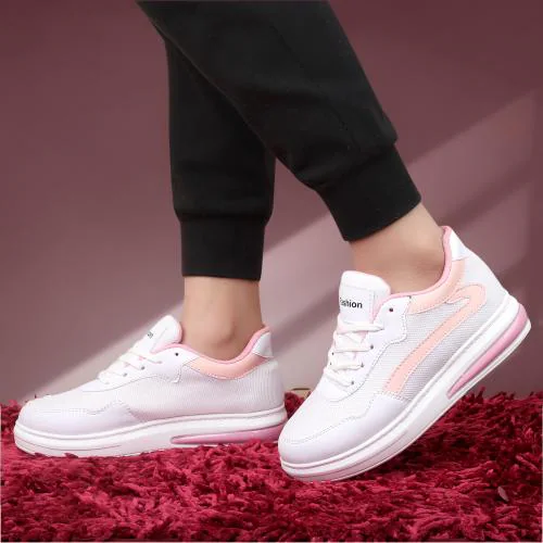 Beebox Trendy & Stylish Lace up Casual Sneaker Shoes For Women & Girls (Pink)