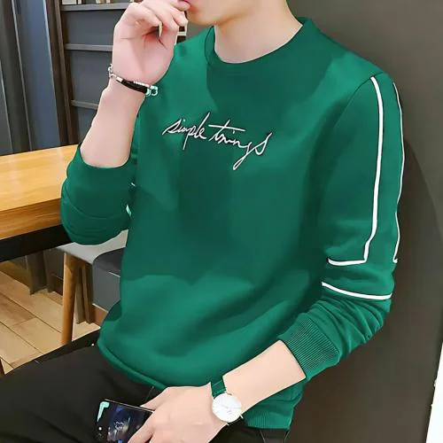 Autna Solid Men Round Neck Green T-Shirt