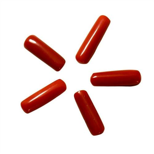 55Carat Natural Red Coral at Wholesale Rate 10.25 Ratti 9.25 Carat Capsule Shape Moonga 1 Pcs