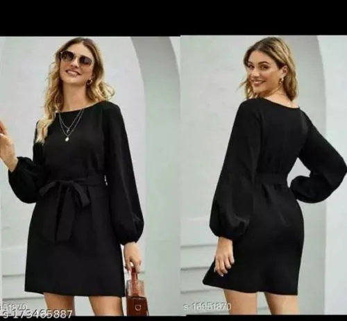 KEDDY STYLISH SHORT DRESS FOR GIRLS AND WOMEN, KNEE LENGTH MIDI DRESS.