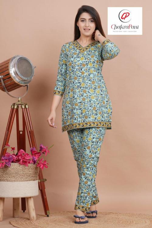 CHAKRAPANI Women Kurti Pant Nightsuit Set  (Nightsuit-11-M)
