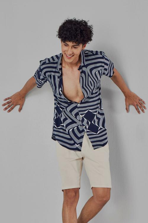 SNITCH Hawang Navy Shirt Mens Shirt