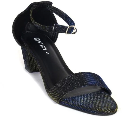 Wide Fit Ladies Sandals Navy Blue Chunky Heel Sandals Jody Block