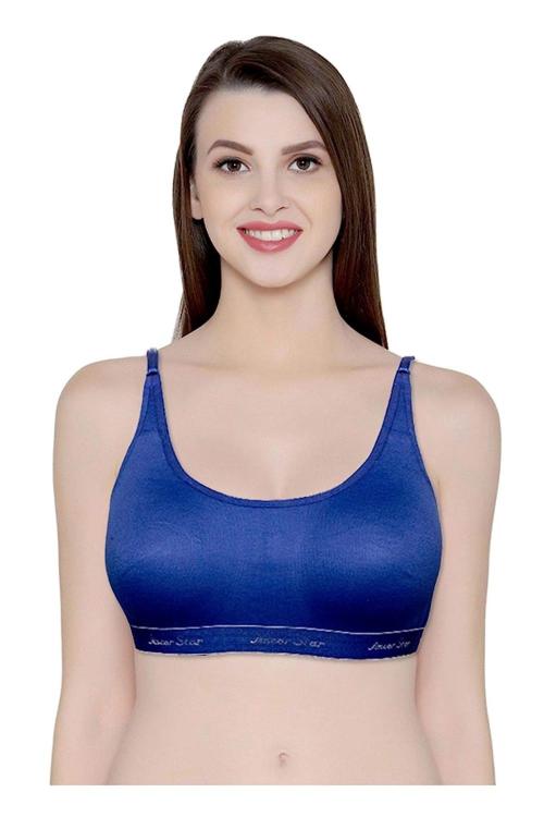 Buy aryashri Blue Solid Cotton Bra 32B Online at Best Prices in India