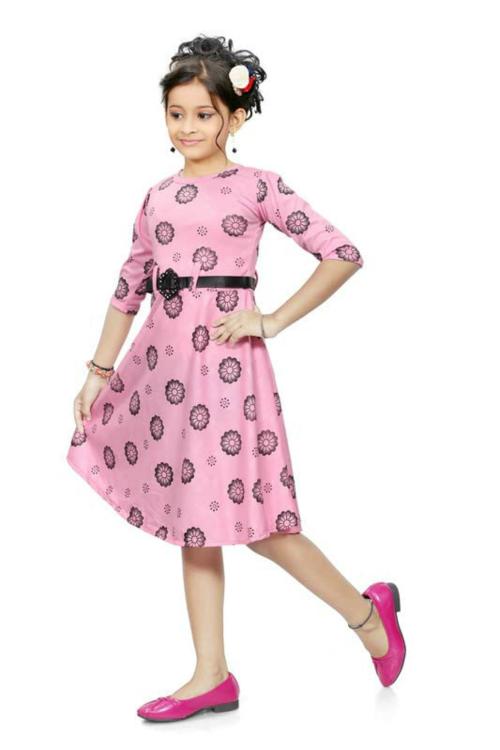 Sagun Dresses Girls Pink Floral A-Line Frock (2-3 Yrs)|Kids Wear|Girls Frock|Kids Party Wear|Clothing Accessories|Baby Girls|Dresses|Frock|