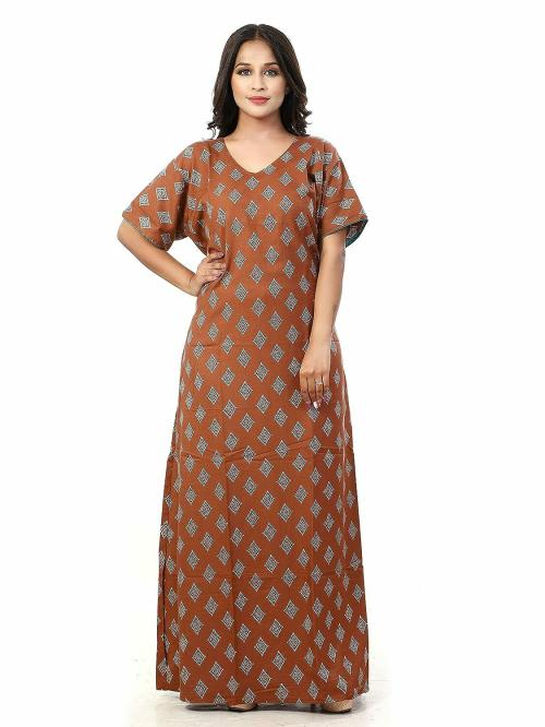 Buy NIGHTFAB Store Women Radiant Brown Nightgown Online at Best Prices