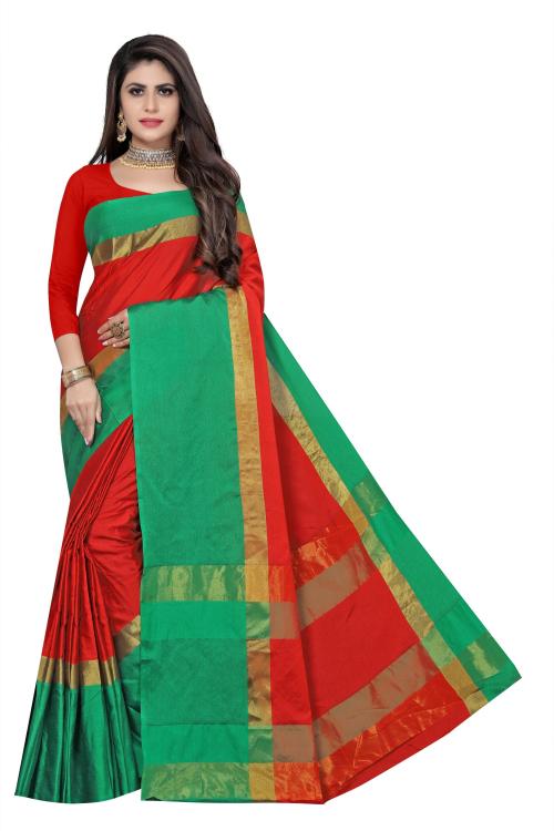 Rujave Women Red Self Design Pure Silk Daily Wear Saree