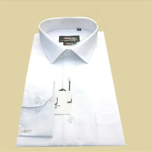 Procor Premium Quality Shirts For Men/Slim Fit/Formals/Office Shirts/Business Shirts/Regular Fit(White)
