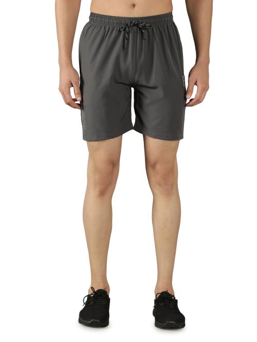 LONDON HEIGHTS Lycra Slim Fit Grey Men's Workout Running Shorts,Gym & Athletic Wear