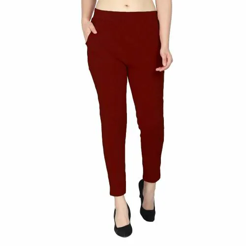 IGNOTO Yoga Track Pants Gym Legging Tights Studio Pant with Pockets for Women Maroon XXL