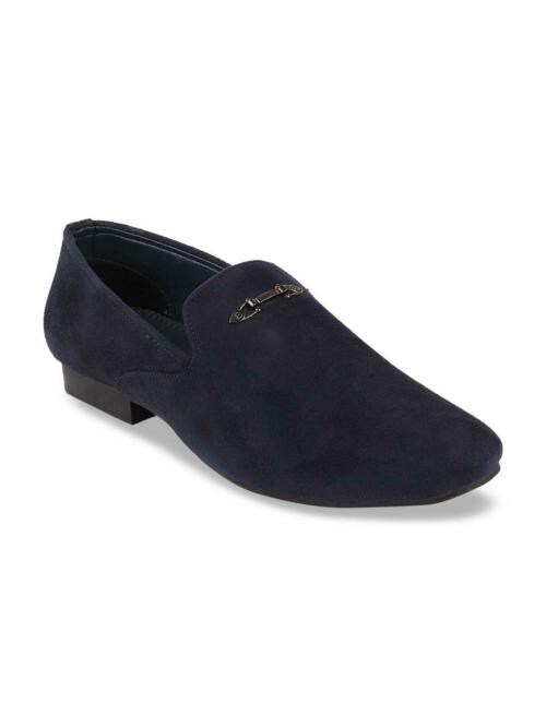 FAUSTO Men's Blue Casual Velvet Slip-On Loafers