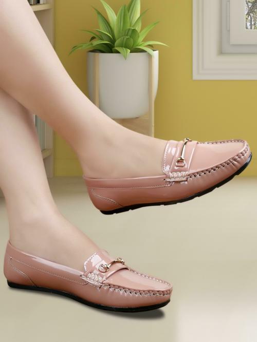 Mr. Wonker Pink Deziner Plain Poxxy Loafers for Women