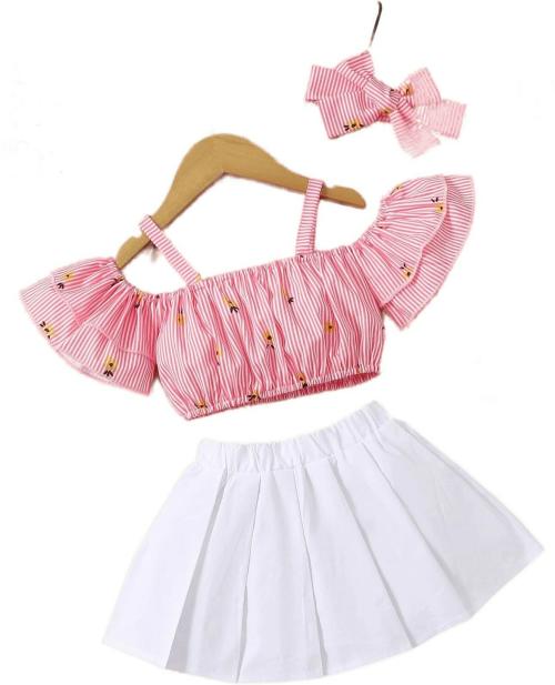 Netra Creation Cotton Silk Kid's Girls Midi/Knee Length Wedding/Party Sleeveless Dress (Pink_12 - 18 Months)