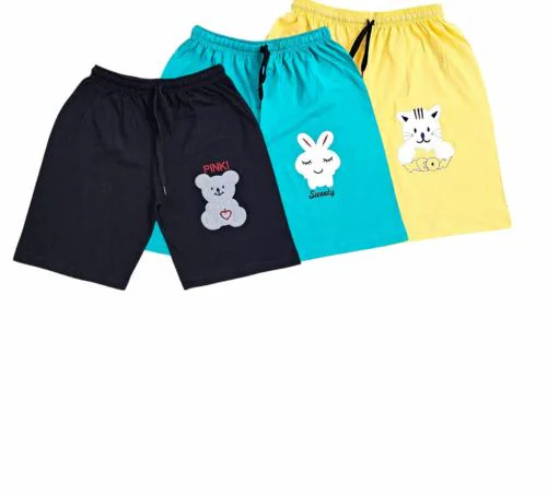 CoolTees4u Cotton Shorts For Girls||Bottomwear Embroidered||Knee Length