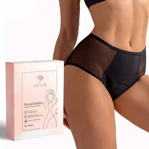 Azah Period Panties for Women - Size Medium | Leak Proof Protection for Periods | Breathable Panties for All Day & Night Comfort | Reusable and odour-free period panties