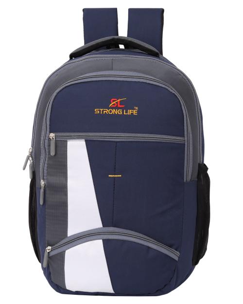 STRONG LIFE 35 Litres Polyester Unisex Backpack for School College Office Travel Bag (Navy Blue)