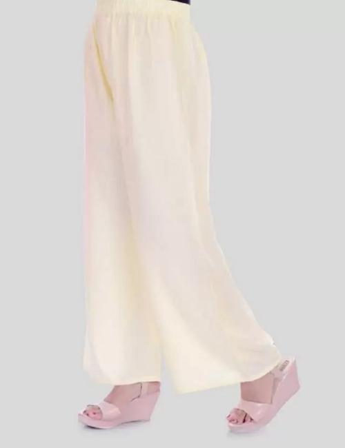 DEEYA M Rayon Stylish Off White Palazzo for Women