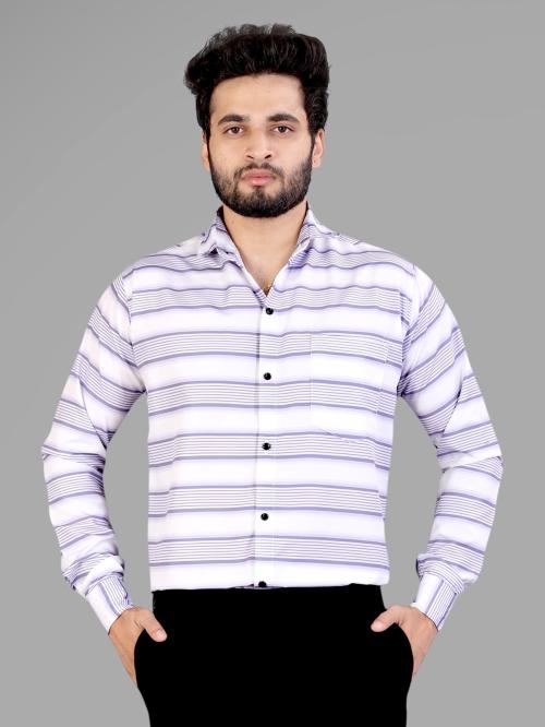 GETCHI Cotton Blend Lining Print Full Sleeve Regular Fit Casual Shirt