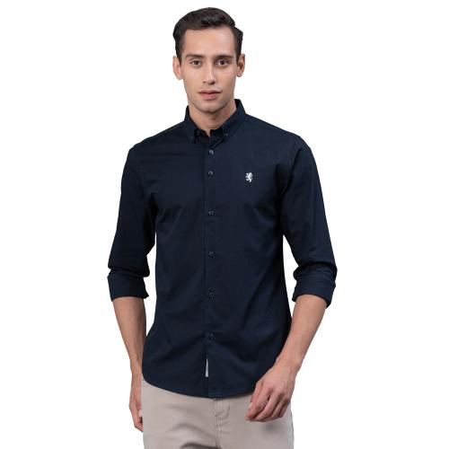 Red Tape Navy Solid Pure Cotton Men's Shirt