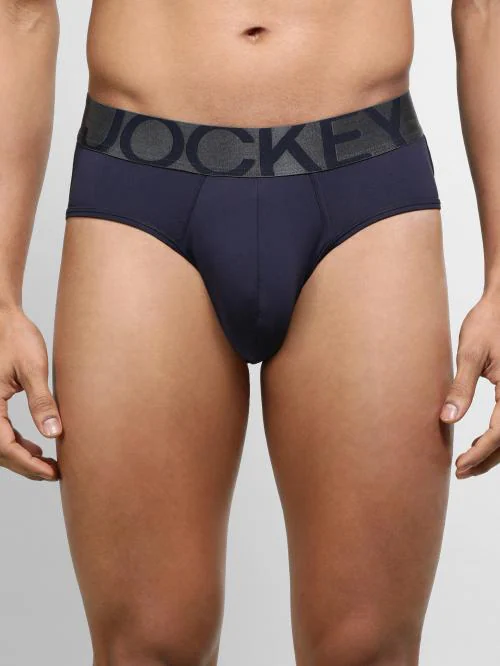 Jockey IC27 Men's True Navy Solid Nylon Briefs