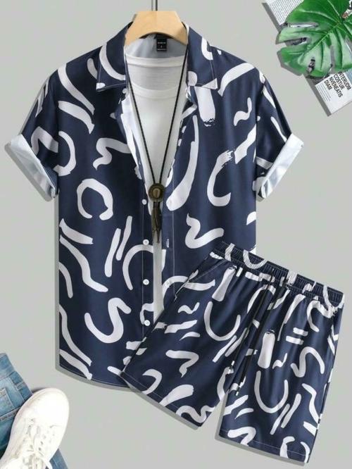 LG Lycra Blend printed Blue Night Suit Set|co-ord set