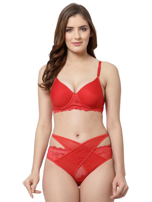 CUKOO Lacy Red Lingerie Set
