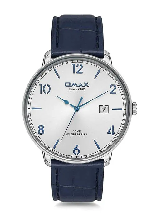 OMAX Analog Blue Watch white Dial With Blue Strap for Men - DCD001P64I