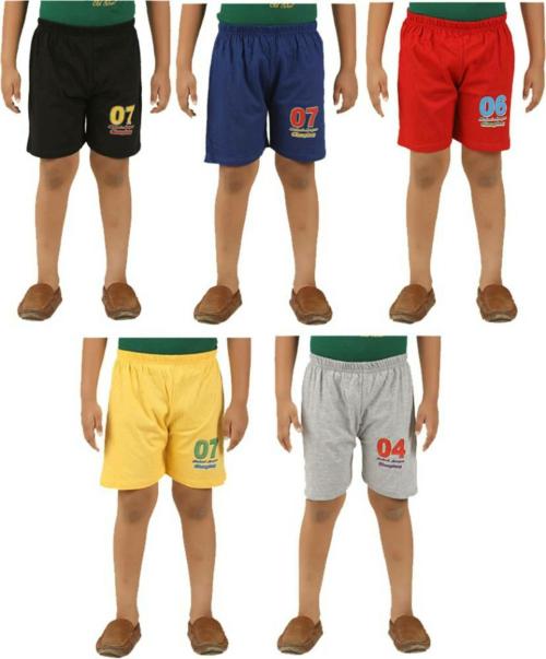 KIDDY STAR Boys and Girls Multicolor Printed Cotton Blend Boxer Shorts 1-2 Y (Pack of 5)