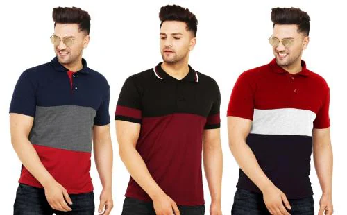Buy LEOTUDE Regular Fit Half Sleeve Men's Polo T-Shirt Combo (Pack of 3 ...