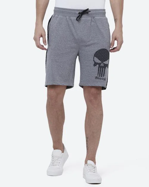Free Authority Men Punisher Printed Black Shorts