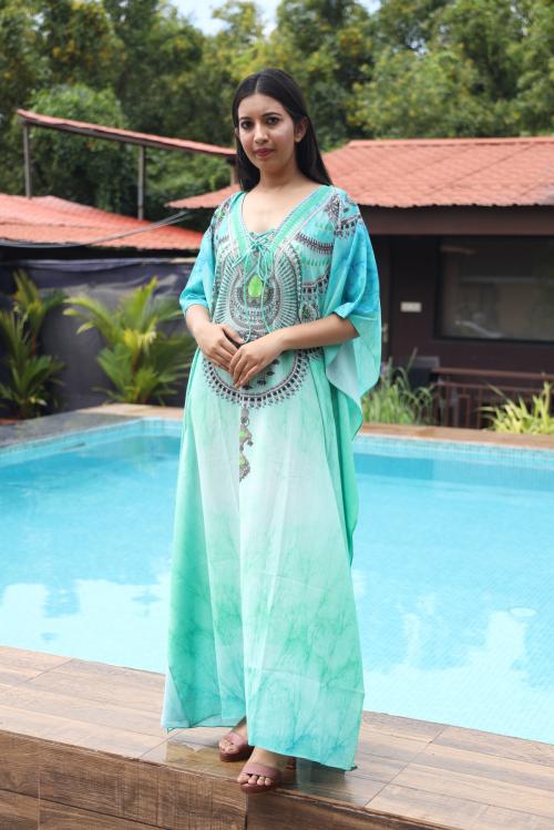 RAJORIA INSTYLE Women's Georgette Digital Print Kaftan/Beach Coverup/Bikini Coverup/Kaftan Coverup/Body Coverup Top/Drees/Colorfull RBXA-5-XL