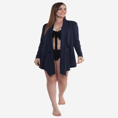 Beau Design Women Navy Blue Swimwear Cover Up