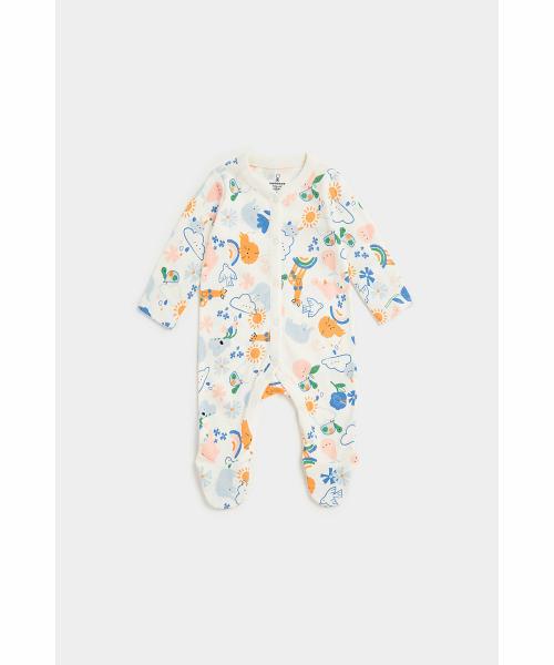 Mothercare Girls Full Sleeves Sleepsuits All Over Print-Multicolor