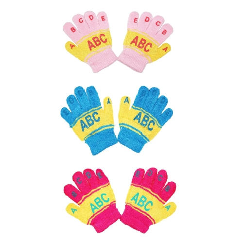 Sasta sales Kids woolen gloves|Winter gloves for boys|Multicolor pack of 3 pairs| Size-3-4 years