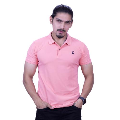JOYKART Premium Solid Polo T-shirt for Men | Ultra Soft, 100% Cotton, Short Sleeve Men's Collar Sports T-shirt PINK XL