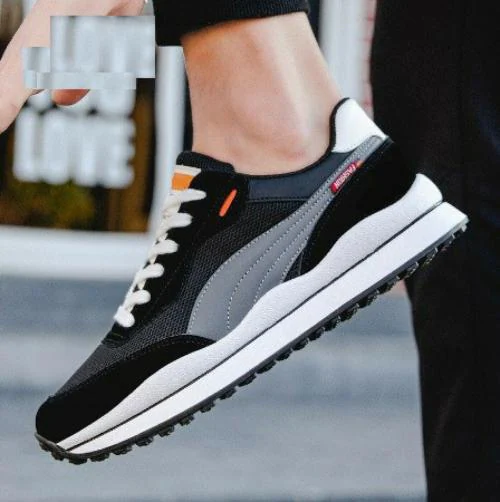 Crocsco Mesh Athletic & Stylish Lace up Sneakers for Men (Black)