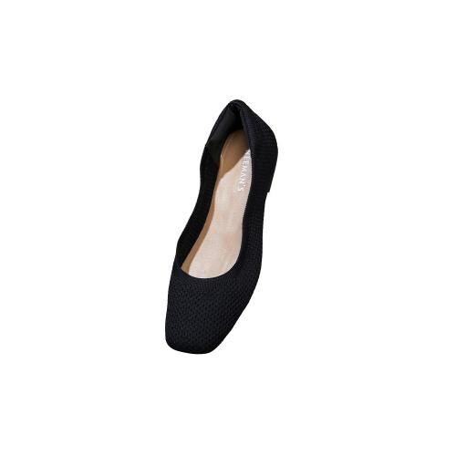 Neeman's Plush Square Flats | Black