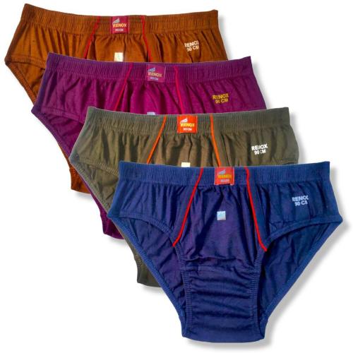 Renox Men Multicolor Pure Cotton Pack Of 4 Brief (80)_S