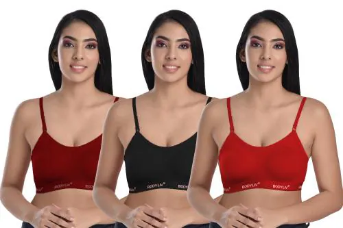 Buy Body Liv Wireless Non Padded Sports Bra with adjustable Straps (Pack of  3, 34) Online at Best Prices in India - JioMart.