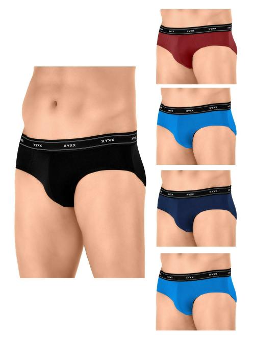 XYXX Multicolor Solid Bamboo Cotton Pack of 5 Briefs