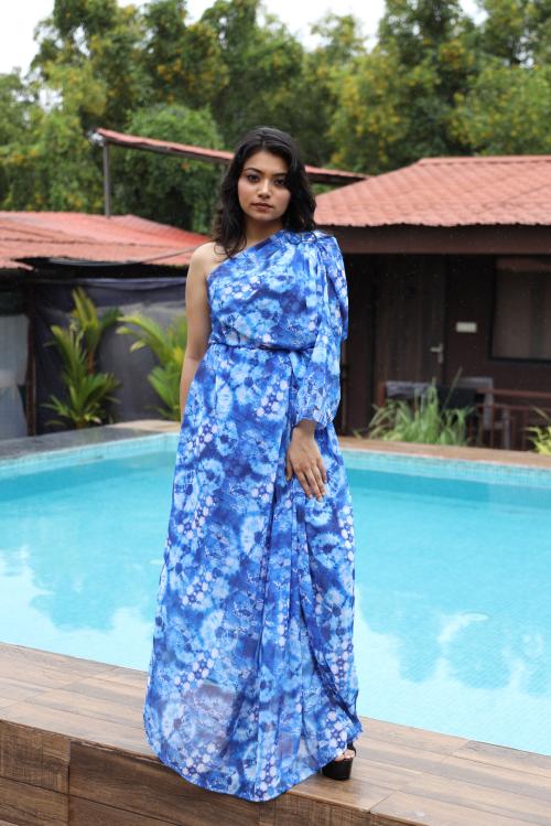 RAJORIA INSTYLE - Women Georgette Digital Printed Beach wear Kaftan Freesize RBXA-2-S